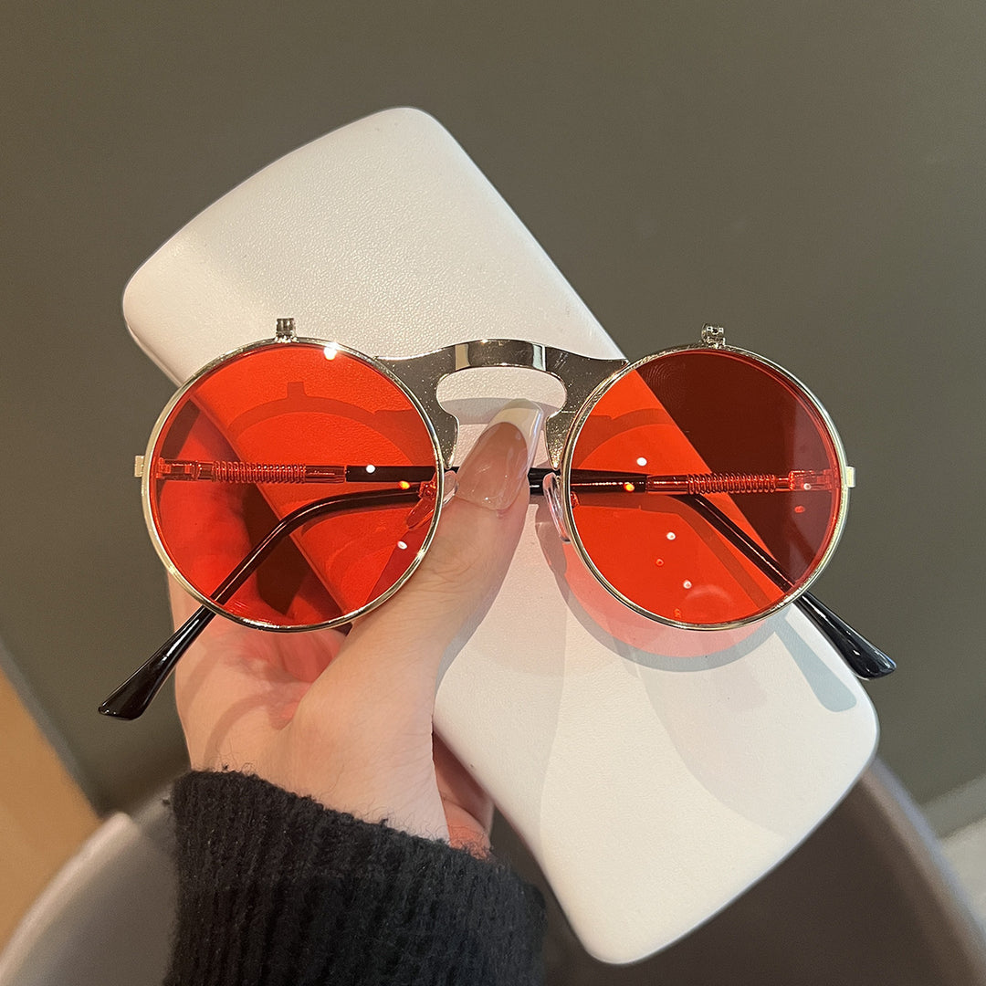 Dame Runde Designer-solbriller med innovativ ramme Luvikno