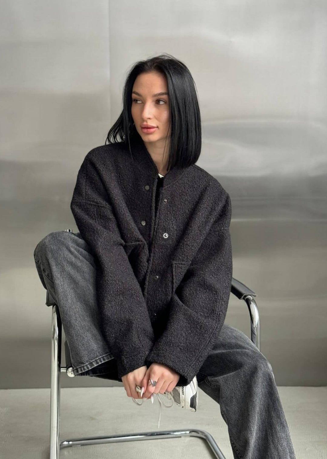 Luvik | Oversized fleece-knappjakke