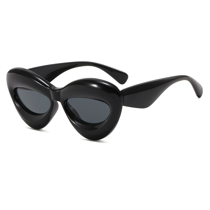 Dame Cat-Eye solbriller med innovativt plastramme Luvikno