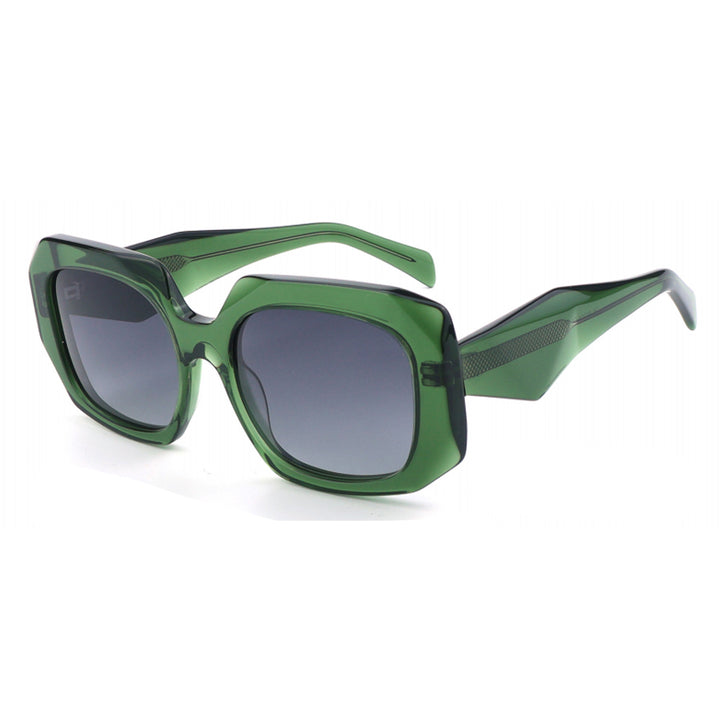 Dame oversized solbrille med innovativ ramme og moderne geometri Luvikno