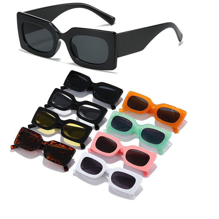 Dame Fashion-solbrille i moderne firkantet design Luvikno
