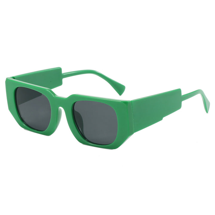 Dame geometrisk oversized solbrille med bredt design Luvikno