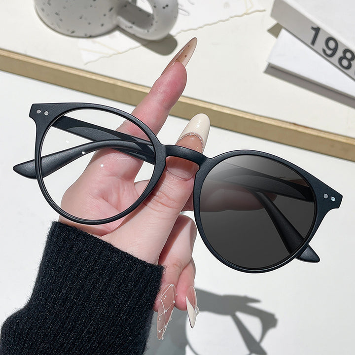 Dame Cat-Eye solbriller med transparent ramme Luvikno