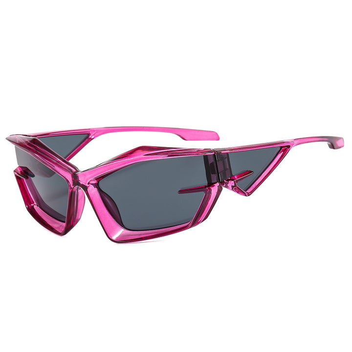 Damer futuristisk solbrille med unikt polygon-design Luvikno