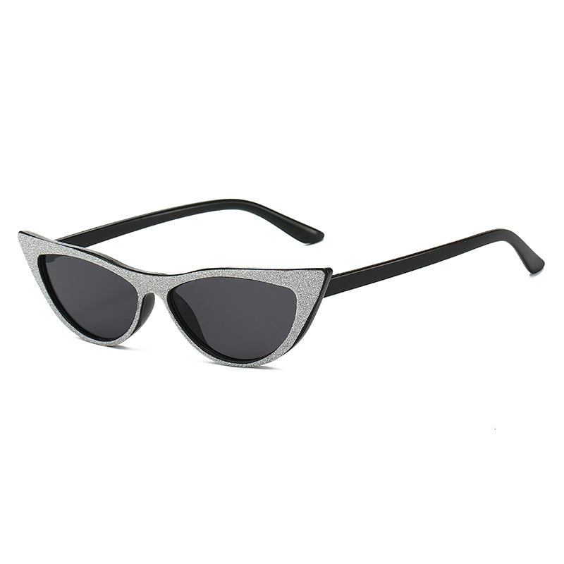 Dame Cat-Eye solbriller med glitrende ramme Luvikno