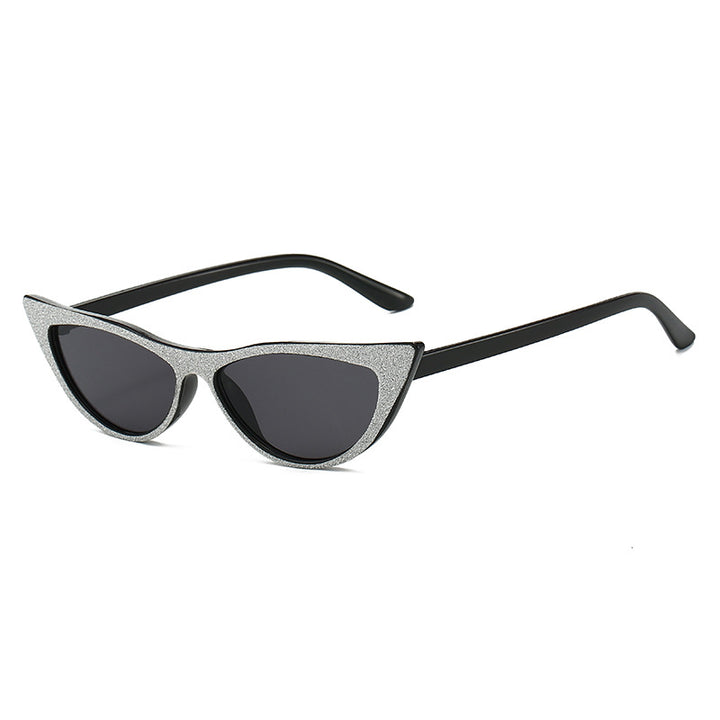 Dame Cat-Eye solbriller med glitrende ramme Luvikno