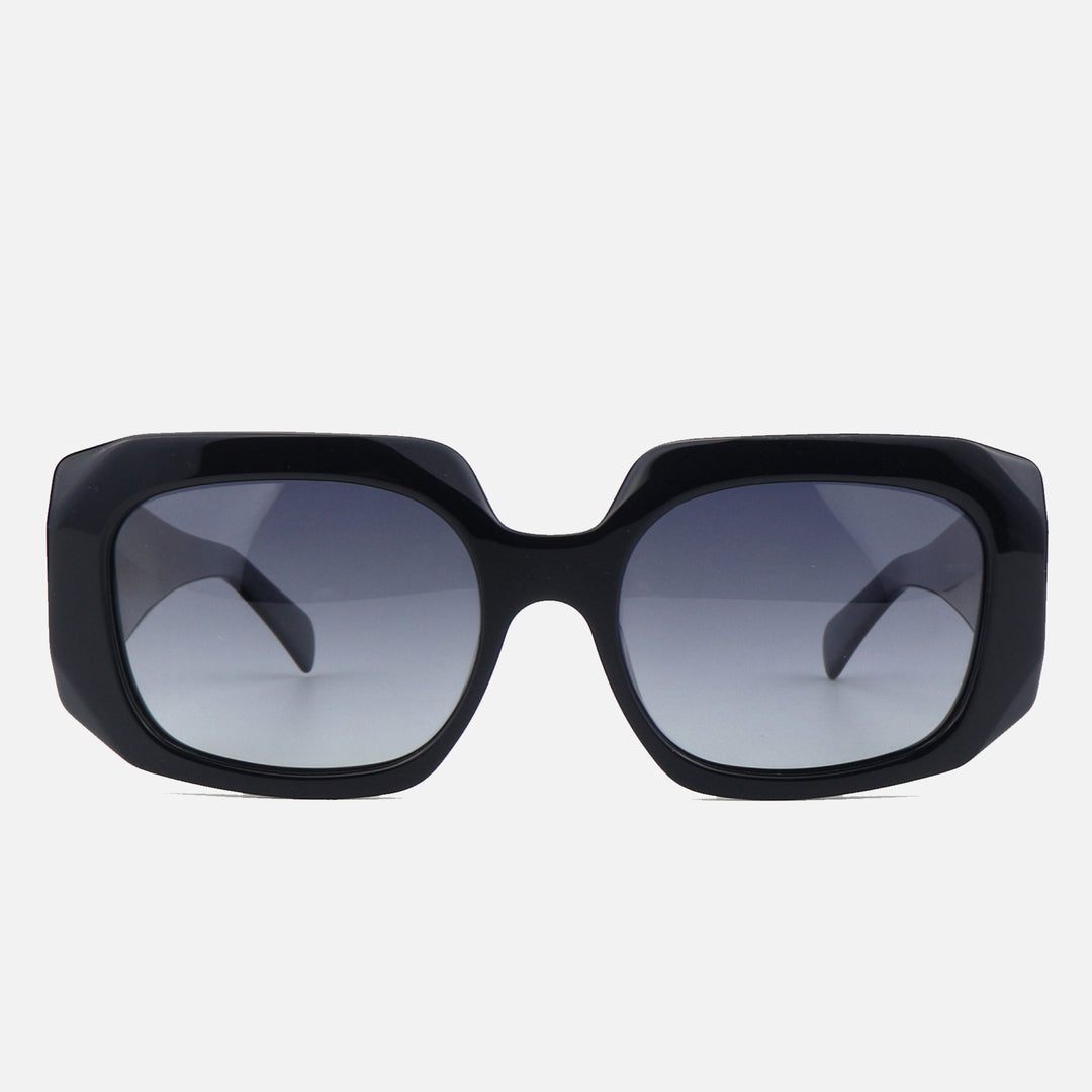 Dame oversized solbrille med innovativ ramme og moderne geometri Luvikno