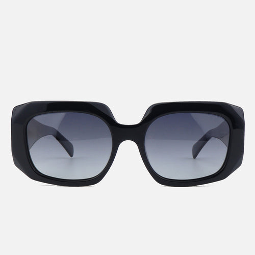 Dame oversized solbrille med innovativ ramme og moderne geometri Luvikno