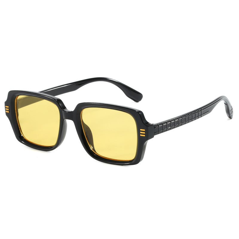 Dame trendy firkantet solbrille med strukturert ramme Luvikno
