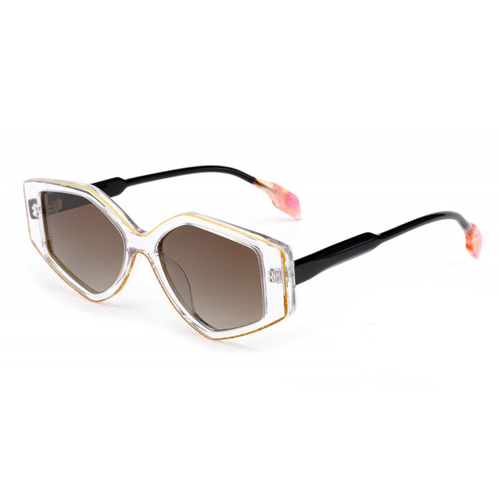 Dame modisk solbrille med unikt skåret design og UV-beskyttelse Luvikno