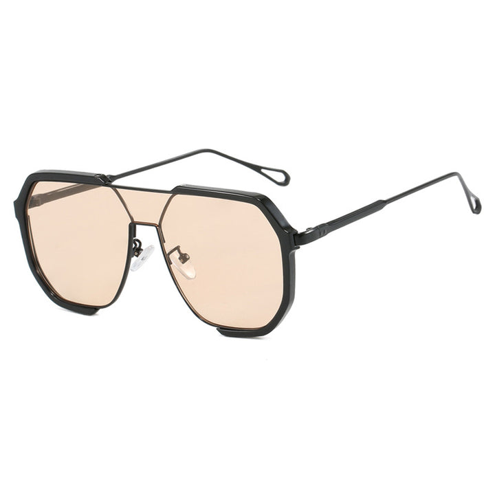 Dame geometrisk solbrille med spesiell ramme og UV-beskyttelse Luvikno