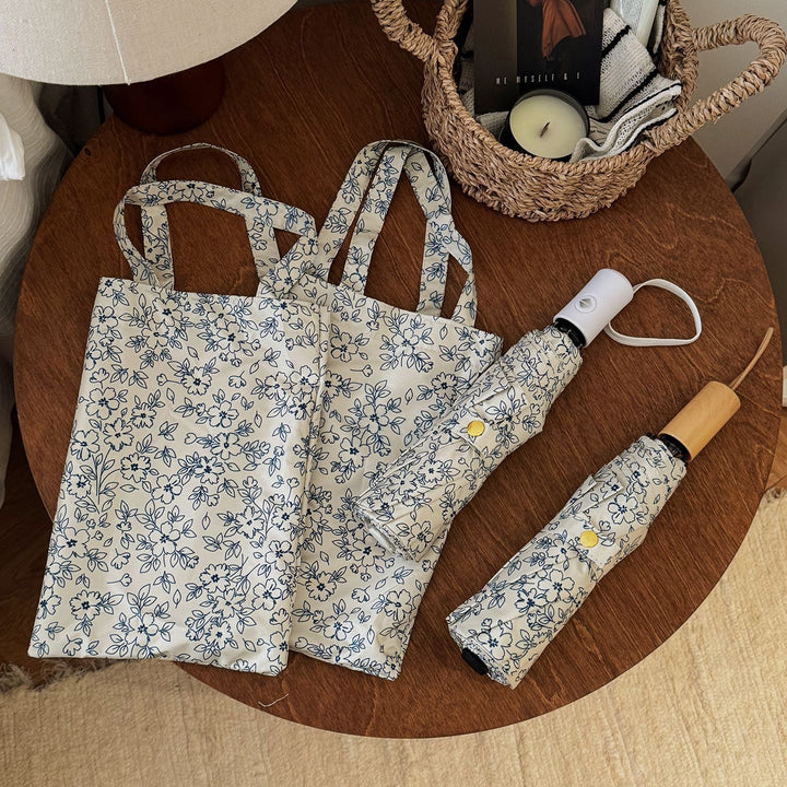 Damer sammenleggbare handleveske med blomstermotiv Luvikno