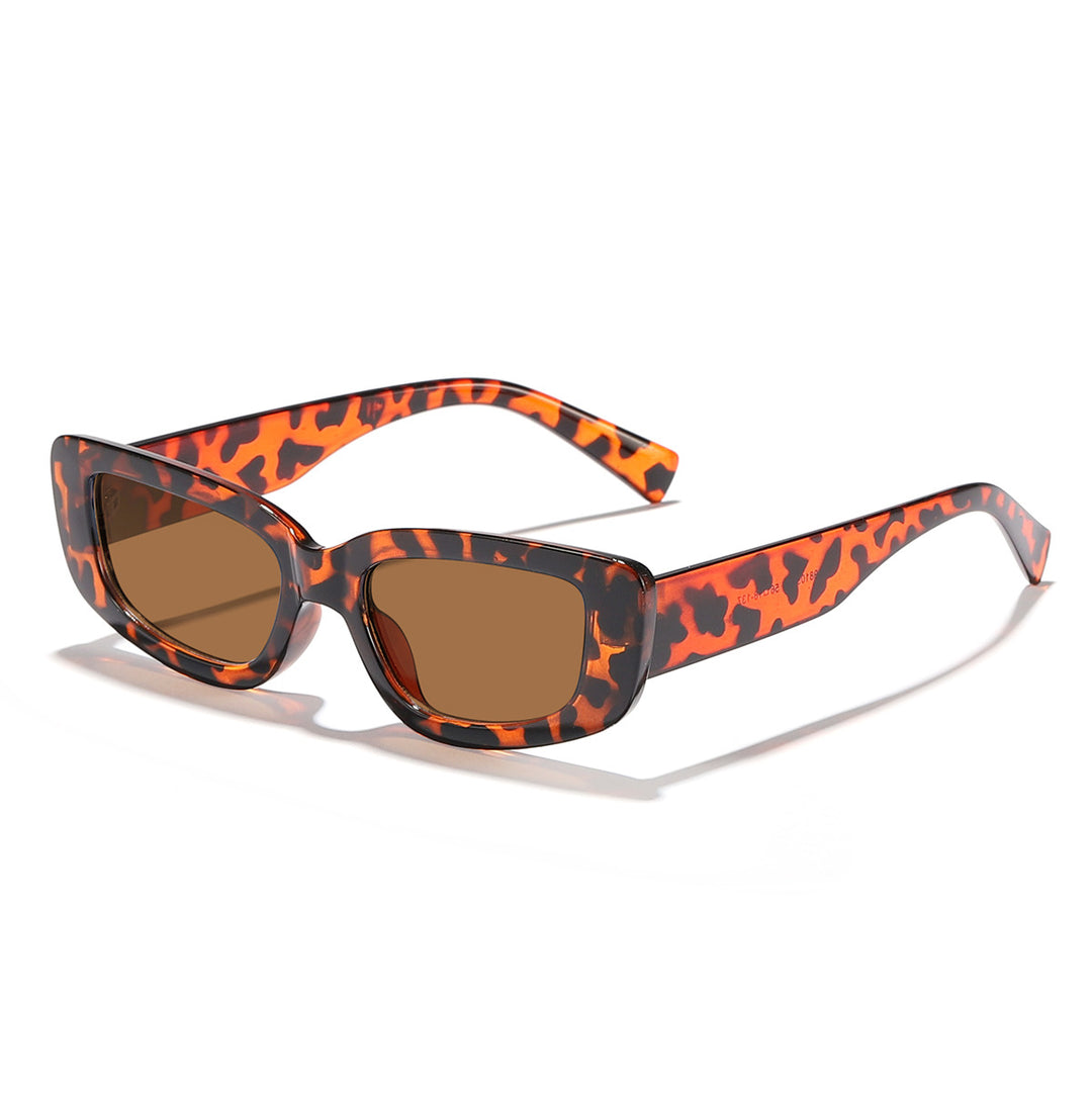 Damer moteriktig Cat-Eye solbrille med bred plastikkramme og UV-beskyttelse Luvikno