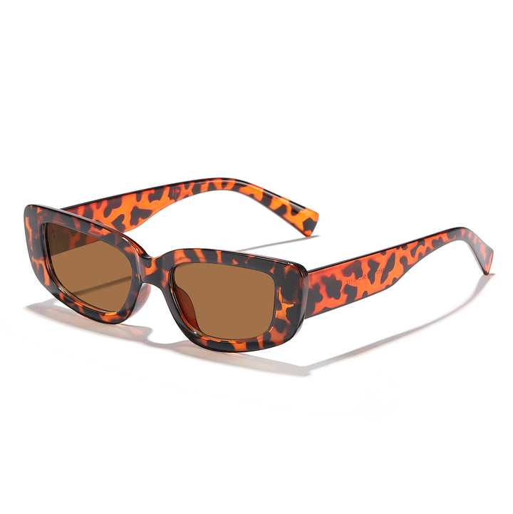 Damer moteriktig Cat-Eye solbrille med bred plastikkramme og UV-beskyttelse Luvikno
