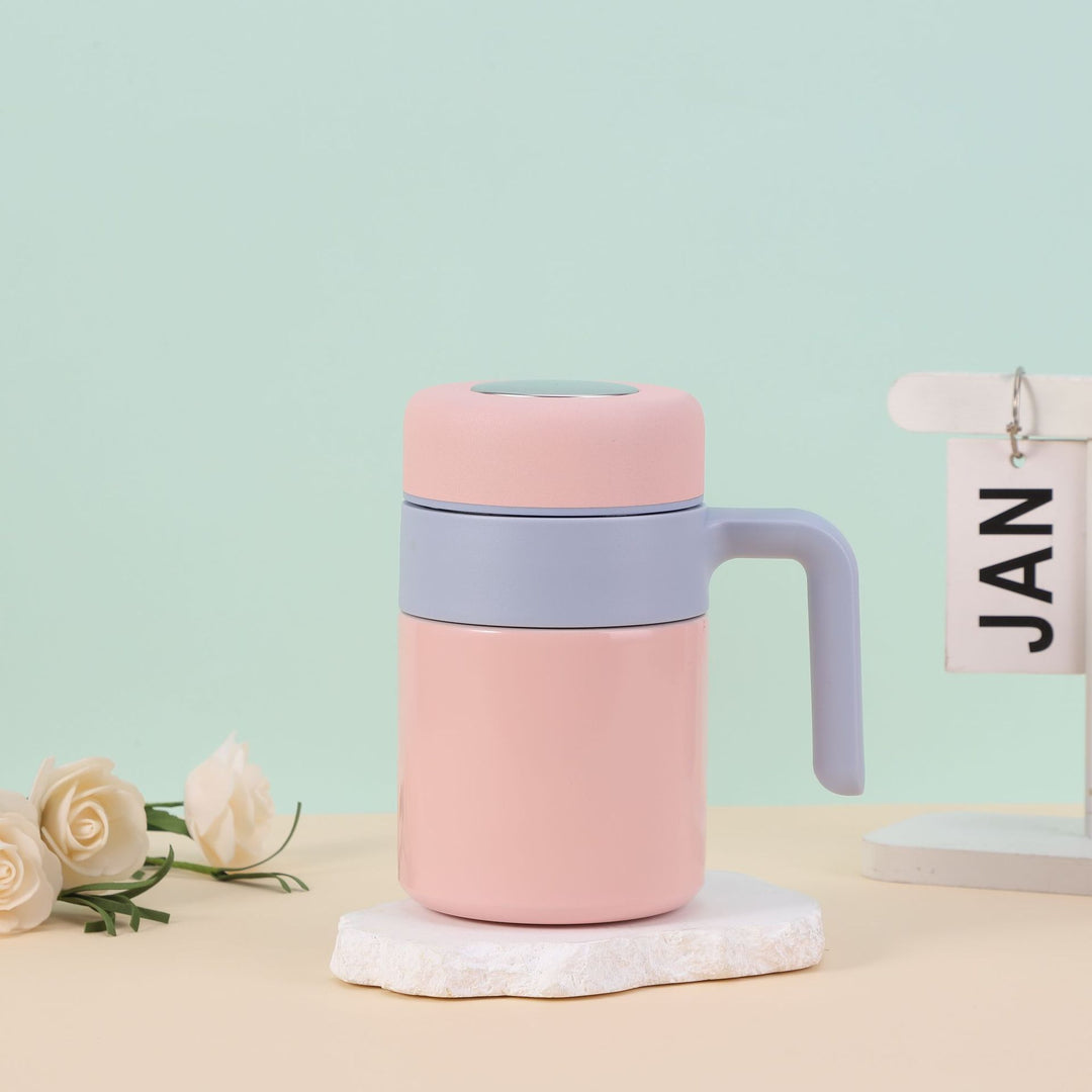 Damer Isoleringsbecher med ergonomisk håndtak og lekkasjesikker lokk Luvikno