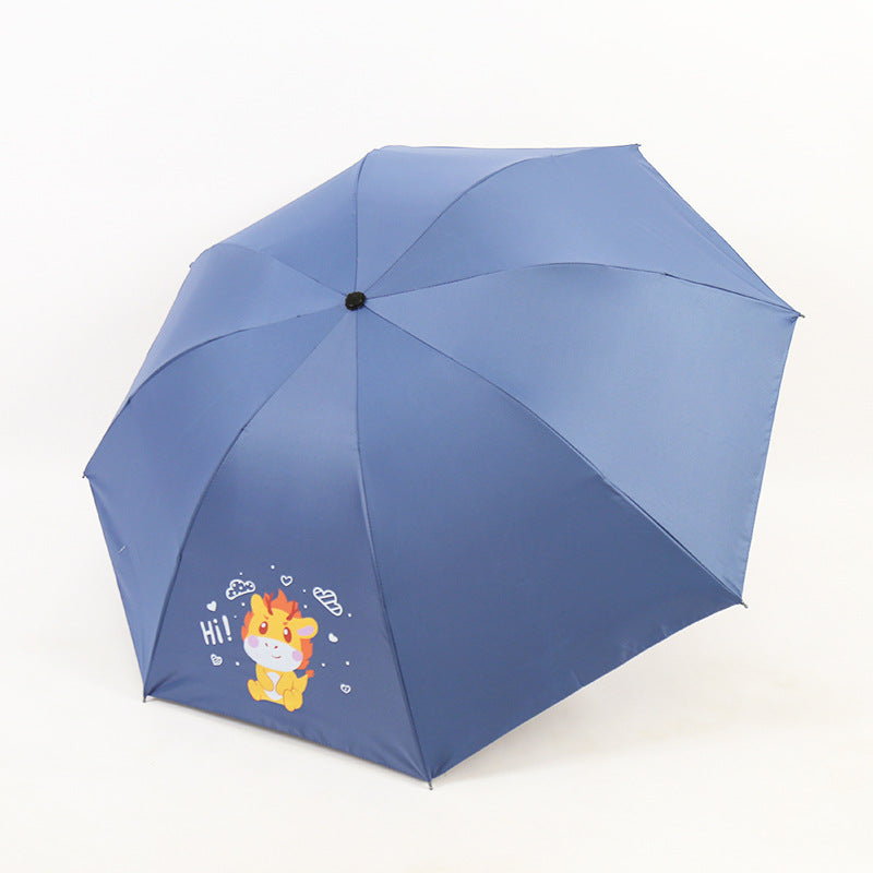 Kvinne Folding Paraply med Morsomt Dyre Design Luvikno