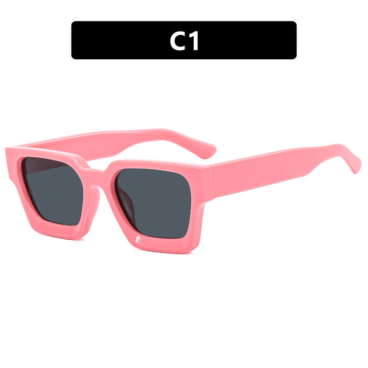 Damer moterik kvadratisk solbrille med robust ramme og gule glass Luvikno