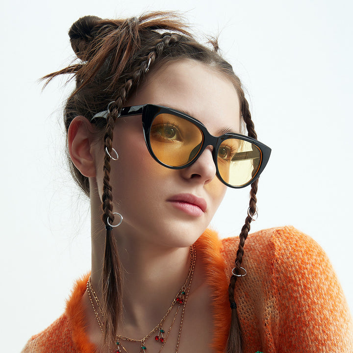 Damer trendy Cat-Eye solbriller med komfortabel passform Luvikno