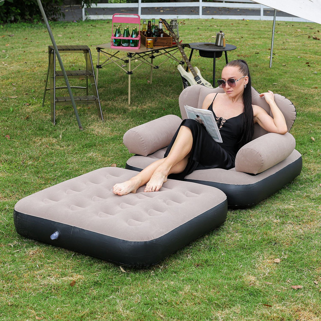 Kvinne oppblåsbar komfortsofa med ergonomisk ryggstøtte Luvikno