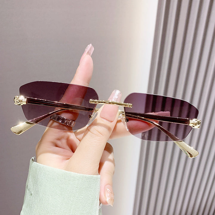 Dame elegant Halvram solbrille Luvikno