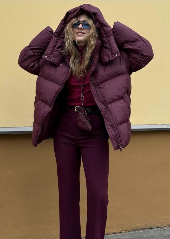 Luvik | Burgunderfarget Puffer-jakke - Luksus Vinter Komfort