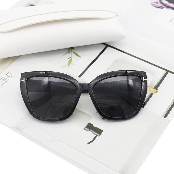 Dame Cat-Eye solbriller med elegante aksenter Luvikno