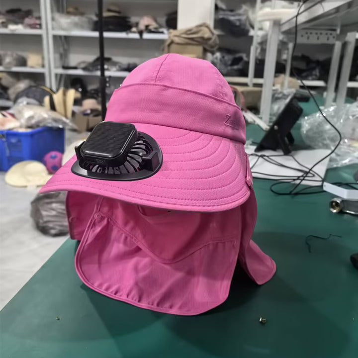 Solcel-drevet mini vifte med digital batterinivåindikator og USB-C ladekontakt Luvikno