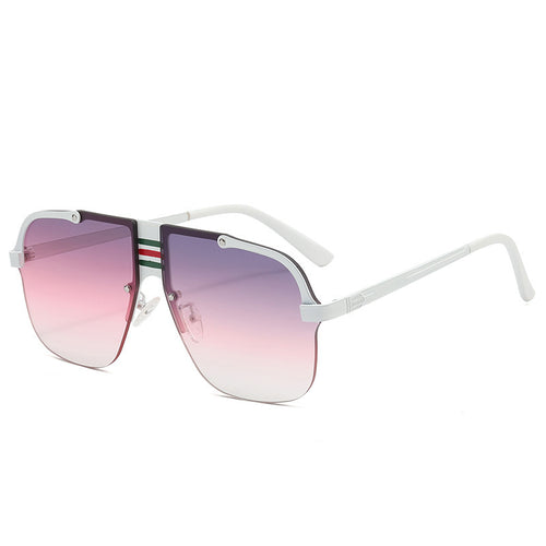 Dame Oversized solbriller med unike, gradient linser og markant metallramme Luvikno