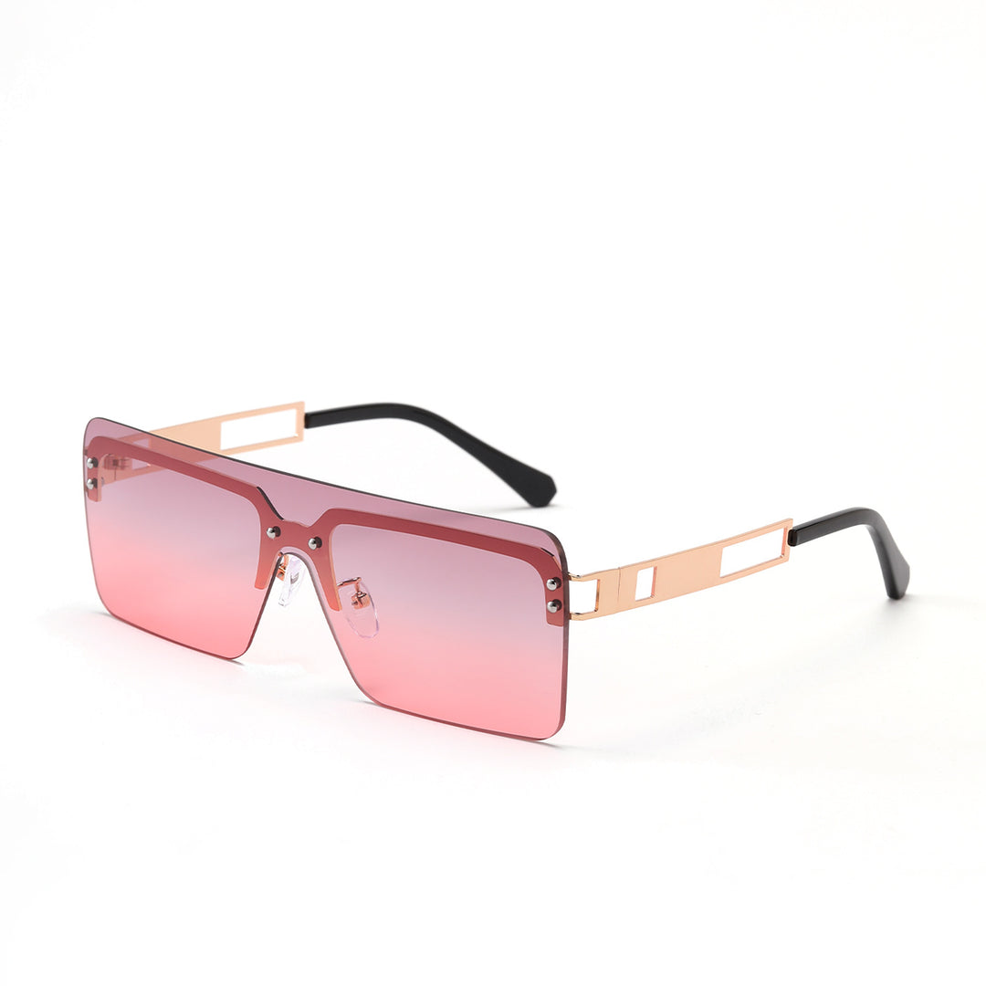 Dame oversized solbriller med moderne geometrisk design Luvikno