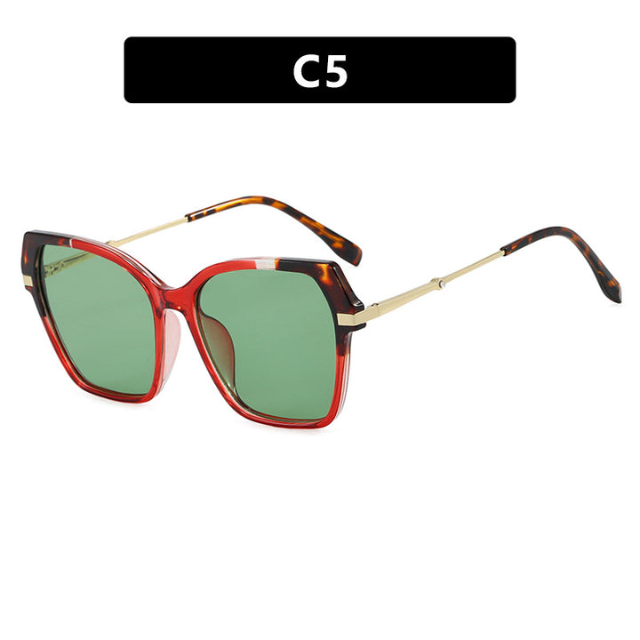 Dame kvadratisk solbrille med elegant metallramme og beskyttende UV-filter Luvikno