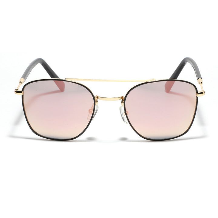Dame modische kvadratisk solbrille med luksuriøs metallramme Luvikno