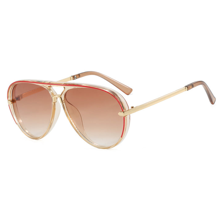 Dame moteriktig piloten solbrille med elegante metallakenter Luvikno