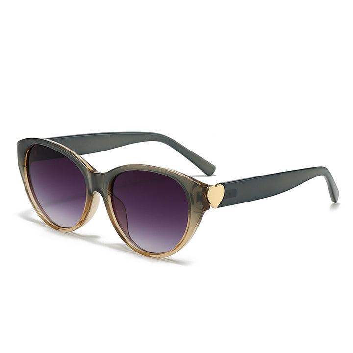 Dame Cat-Eye solbriller med hjerte-motiv Luvikno