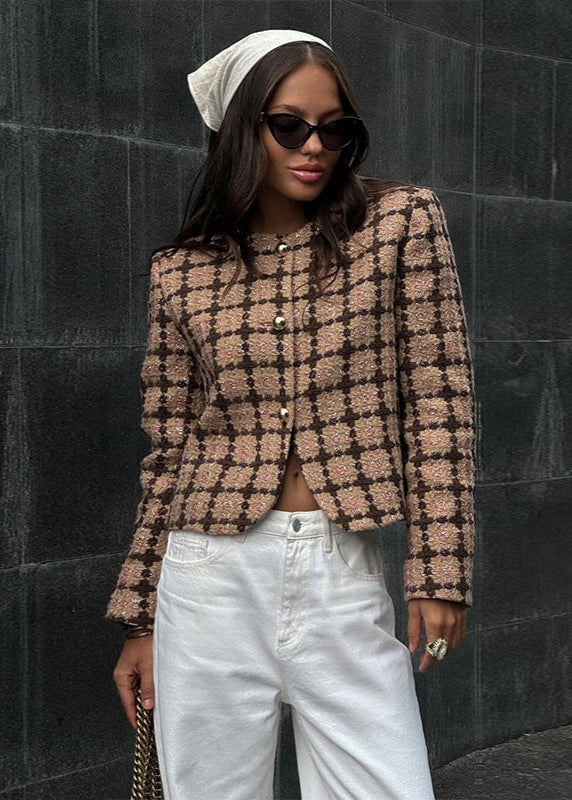 Luvik | Inspirert tweed-rutete jakke