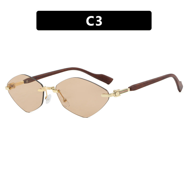 Dame geometrisk solbrille med luksuriøse trearmer og polariserte glass Luvikno