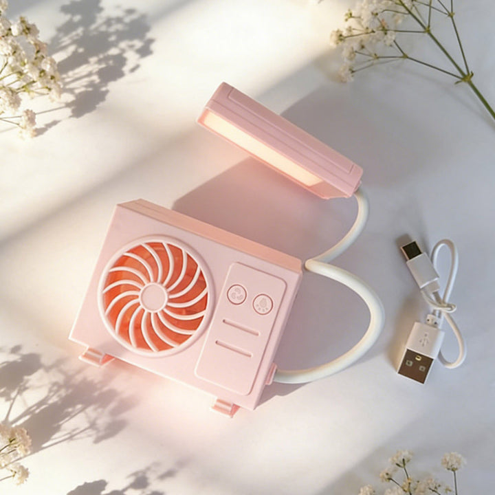 Damer multifunksjons bordlampe med integrert vifte og fleksibel armposisjonering Luvikno