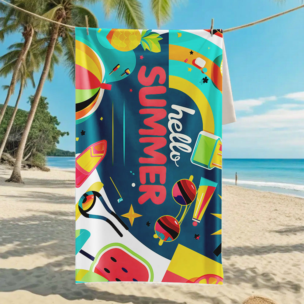 Ladies beach towel with maritime stripe pattern Luvikno