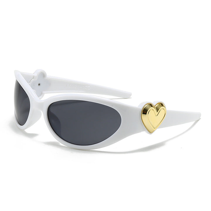 Dame moteriktig solbrille i stilfullt hjerte-design Luvikno