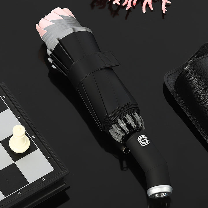 Damer kompakt og innovativ dobbel-trigger-regnparaply Luvikno