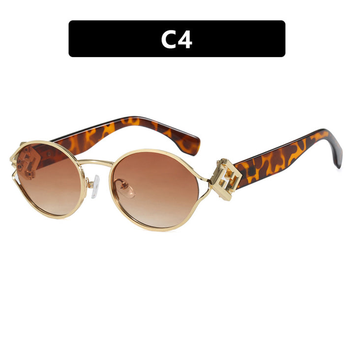 Dame moter solbrille med elegant metallramme og UV-beskyttelse Luvikno