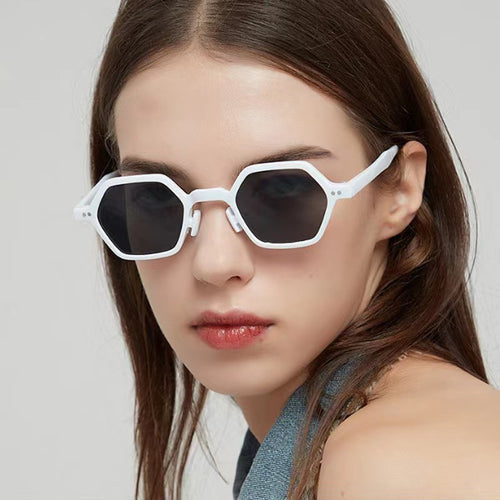Damer Geometrisk Solbrille i moderne Hexagon-design Luvikno
