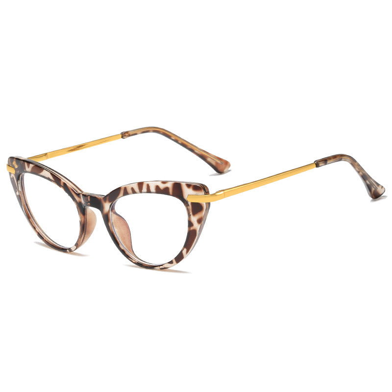Dame Cat-Eye solbriller med glitrende metalramme Luvikno