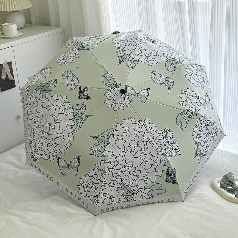 Dame Faltbar paraply med innovativt blomsterdesign Luvikno