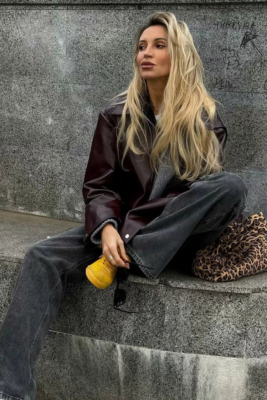 Luvik | Käänteinen Nahkabiker-takki