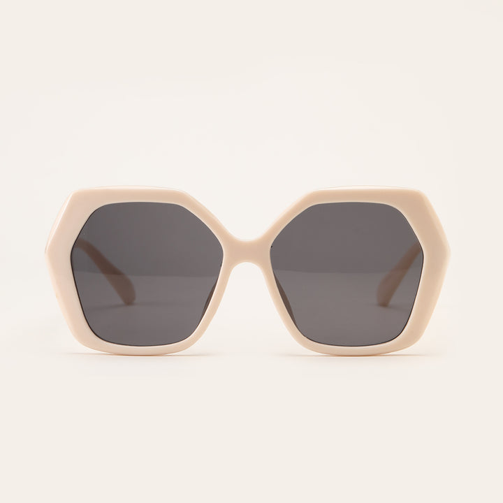 Dame geometrisk solbrille med iøynefallende design Luvikno
