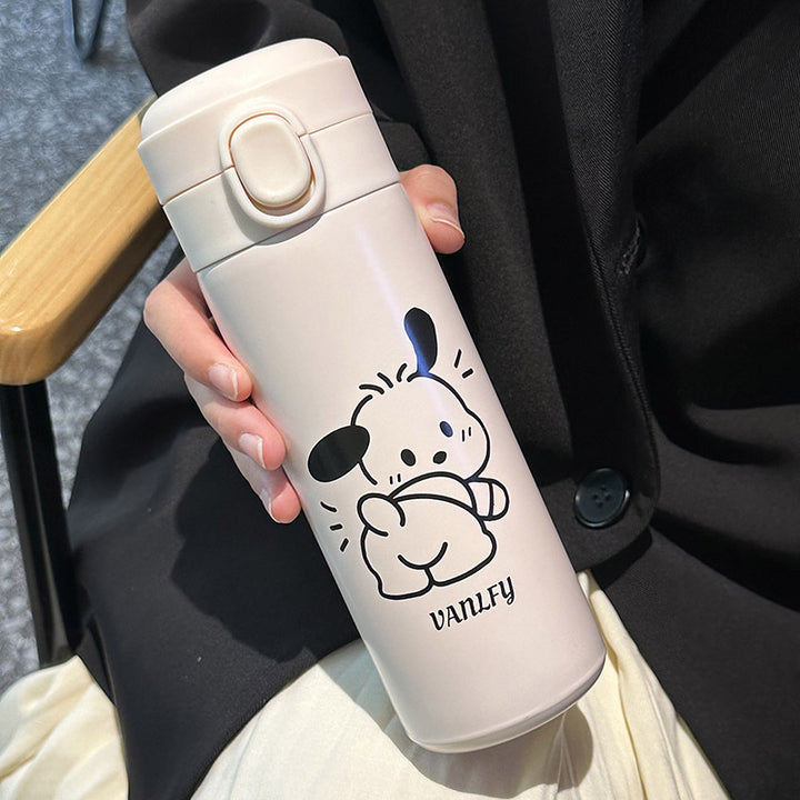 Damen Isolierflasche mit sicherem Klappverschluss und niedlichem Tiermotiv Luvikno