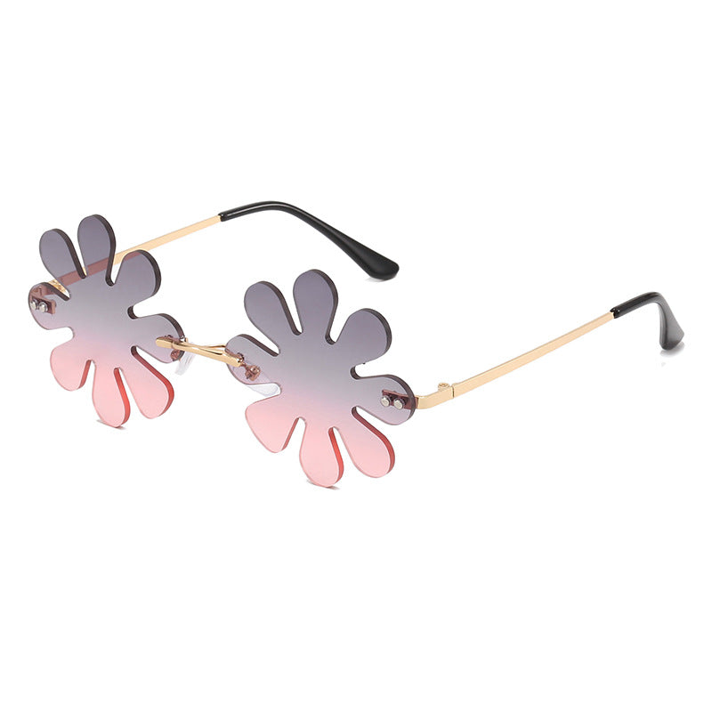 Dame Lekker blomster-solkors med stilfull metallramme Luvikno