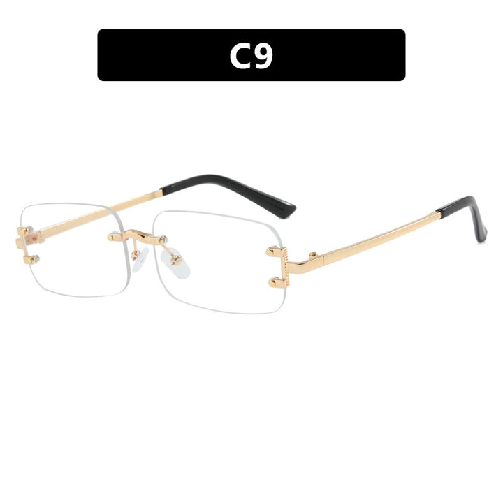 Dame kvadratisk solbrille med høykvalitets metallramme Luvikno