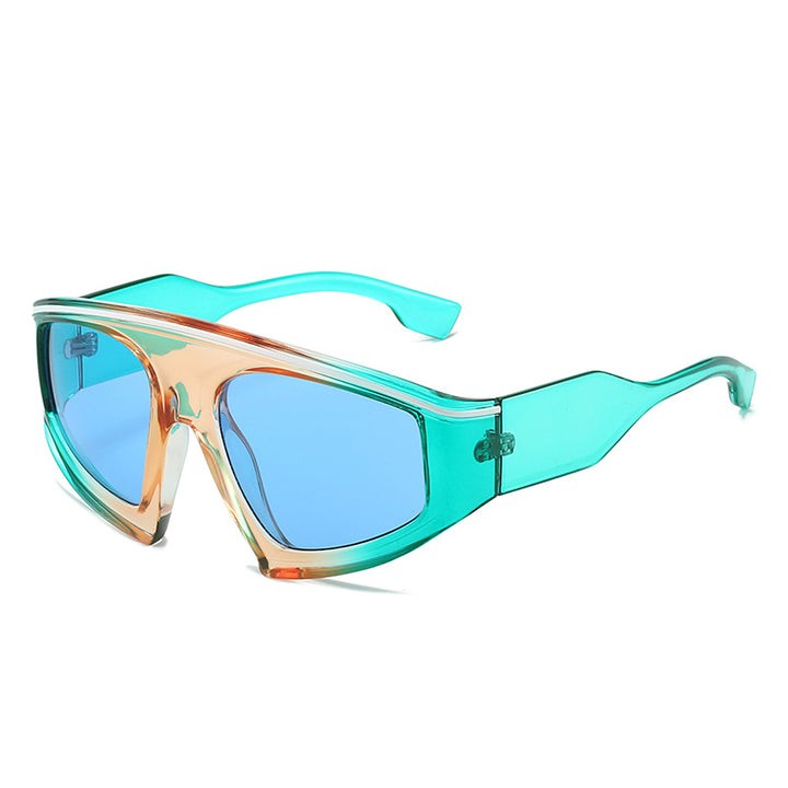 Dame sporty solbriller med stilige rammer og store linser Luvikno