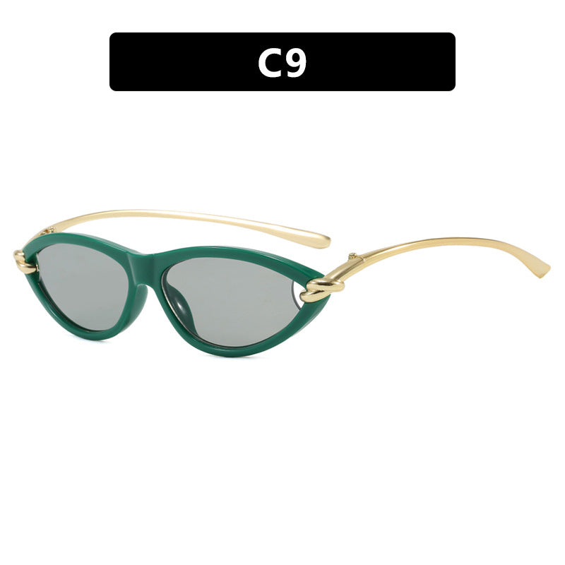 Damen Cat-Eye solbriller med elegant metallramme og beskyttende UV-filter Luvikno